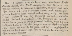 Lees meer over het artikel  Roelf Jacobs Brink alias Roelf Biesjager